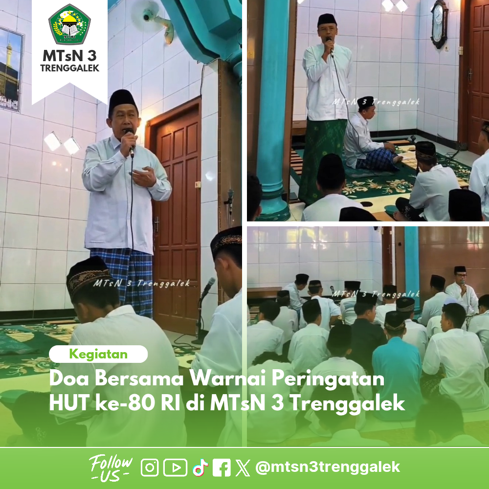 Doa Bersama Warnai Peringatan HUT ke-80 RI di MTsN 3 Trenggalek