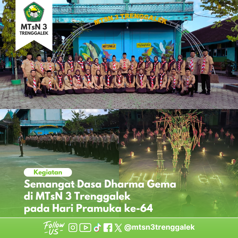 Semangat Dasa Dharma Gema di MTsN 3 Trenggalek pada Hari Pramuka ke-64